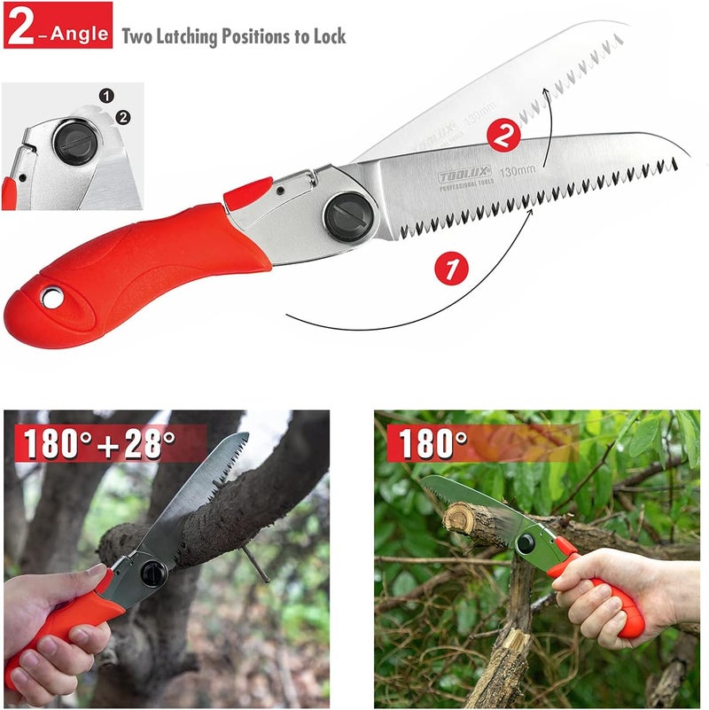 Toolux Folding Saw, 5inch Small Pruning Saw for Tree, Wood Hand Saws With Hard Teeth, Quality SK-5 Steel Hunting Saw Foldable with Box for Deer, Tree, Wood and Limb Cutting - Image 5